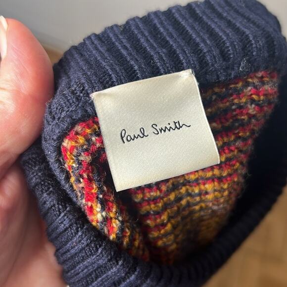 Paul Smith Red and Navy Textured Wool Crewneck Sweater - Picture 5 of 7
